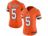 Women's Denver Broncos #5 Joe Flacco Limited Orange Rush Vapor Untouchable Football Jersey