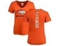 Women's Denver Broncos Joe Flacco NFL Pro Line Orange Backer T-Shirt