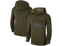 Women's Denver Broncos Nike Olive Salute to Service Team Logo Performance Pullover Hoodie