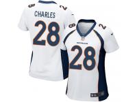 Women's Game Jamaal Charles #28 Nike White Road Jersey - NFL Denver Broncos