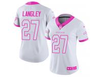 Women's Limited Brendan Langley #27 Nike White Pink Jersey - NFL Denver Broncos Rush Fashion