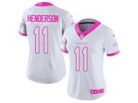 Women's Limited Carlos Henderson #11 Nike White Pink Jersey - NFL Denver Broncos Rush Fashion