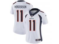 Women's Limited Carlos Henderson #11 Nike White Road Jersey - NFL Denver Broncos Vapor Untouchable