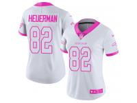 Women's Limited Jeff Heuerman #82 Nike White Pink Jersey - NFL Denver Broncos Rush Fashion