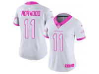 Women's Limited Jordan Norwood #11 Nike White Pink Jersey - NFL Denver Broncos Rush Fashion