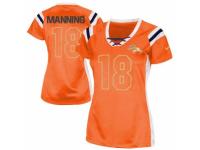 Women's Nike Denver Broncos #18 Peyton Manning Elite Orange Draft Him Shimmer NFL Jersey