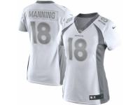 Women's Nike Denver Broncos #18 Peyton Manning Limited White Platinum NFL Jersey