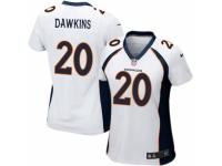 Women's Nike Denver Broncos #20 Brian Dawkins Game White NFL Jersey