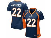 Women's Nike Denver Broncos #22 C.J. Anderson Game Navy Blue Alternate NFL Jersey