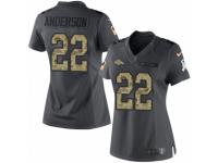 Women's Nike Denver Broncos #22 C.J. Anderson Limited Black 2016 Salute to Service NFL Jersey