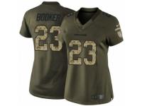 Women's Nike Denver Broncos #23 Devontae Booker Limited Green Salute to Service NFL Jersey