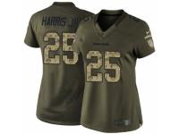 Women's Nike Denver Broncos #25 Chris Harris Jr Elite Green Salute to Service NFL Jersey