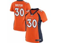 Women's Nike Denver Broncos #30 David Bruton Game Orange Team Color NFL Jersey