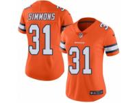 Women's Nike Denver Broncos #31 Justin Simmons Limited Orange Rush NFL Jersey