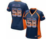 Women's Nike Denver Broncos #58 Von Miller Limited Navy Blue Strobe NFL Jersey