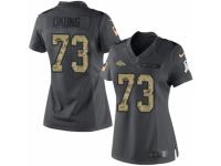 Women's Nike Denver Broncos #73 Russell Okung Limited Black 2016 Salute to Service NFL Jersey