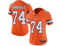 Women's Nike Denver Broncos 74 Ty Sambrailo Limited Orange Rush NFL Jersey