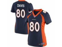 Women's Nike Denver Broncos #80 Vernon Davis Game Navy Blue Alternate NFL Jersey