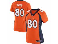 Women's Nike Denver Broncos #80 Vernon Davis Game Orange Team Color NFL Jersey