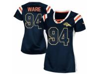 Women's Nike Denver Broncos #94 DeMarcus Ware Elite Navy Blue Draft Him Shimmer NFL Jersey