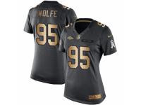 Women's Nike Denver Broncos #95 Derek Wolfe Limited Black Gold Salute to Service NFL Jersey