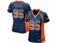 Women's Nike Denver Broncos #95 Derek Wolfe Limited Navy Blue Strobe NFL Jersey