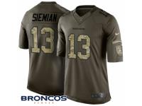 Youth Nike Denver Broncos #13 Trevor Siemian Limited Green Salute to Service NFL Jersey