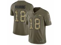 Youth Nike Denver Broncos #18 Peyton Manning Limited Olive/Camo 2017 Salute to Service NFL Jersey