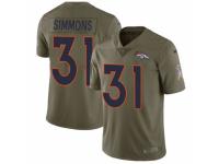 Youth Nike Denver Broncos #31 Justin Simmons Limited Olive 2017 Salute to Service NFL Jersey