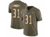 Youth Nike Denver Broncos #31 Justin Simmons Limited Olive/Gold 2017 Salute to Service NFL Jersey