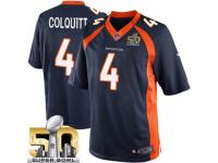 Youth Nike Denver Broncos #4 Britton Colquitt Limited Navy Blue Alternate Super Bowl L NFL Jersey