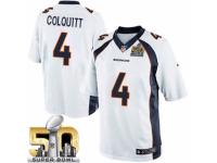 Youth Nike Denver Broncos #4 Britton Colquitt Limited White Super Bowl L NFL Jersey