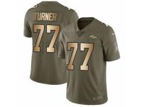 Youth Nike Denver Broncos #77 Billy Turner Limited Olive/Gold 2017 Salute to Service NFL Jersey