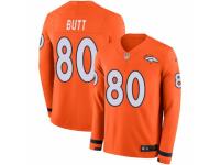 Youth Nike Denver Broncos #80 Jake Butt Limited Orange Therma Long Sleeve NFL Jersey