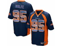 Youth Nike Denver Broncos #95 Derek Wolfe Limited Navy Blue Strobe NFL Jersey