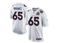 Youth Nike NFL Denver Broncos #65 Louis Vasquez Super Bowl 50 Game White Jersey