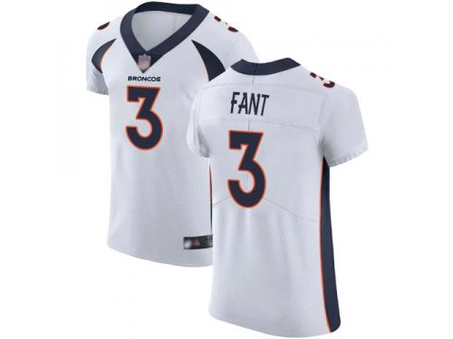 #3 Elite Drew Lock White Football Road Men's Jersey Denver Broncos Vapor Untouchable