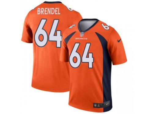 Legend Vapor Untouchable Men's Jake Brendel Denver Broncos Nike Jersey - Orange