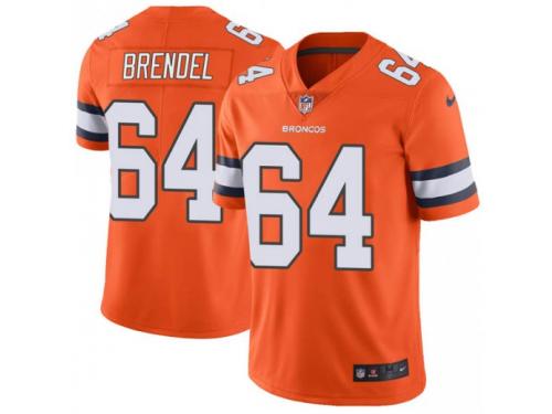 Limited Men's Jake Brendel Denver Broncos Nike Color Rush Vapor Untouchable Jersey - Orange