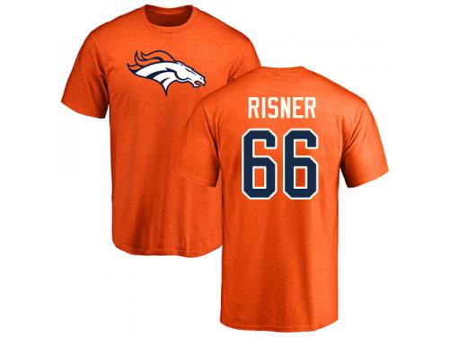 Men #66 Dalton Risner Orange Football Name & Number Logo Denver Broncos T-Shirt