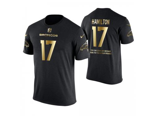 Men Denver Broncos DaeSean Hamilton #17 Metall Dark Golden Special Limited Edition With Message T-Shirt