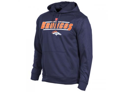 Men Denver Broncos Majestic Synthetic Hoodie Sweatshirt C Navy Blue