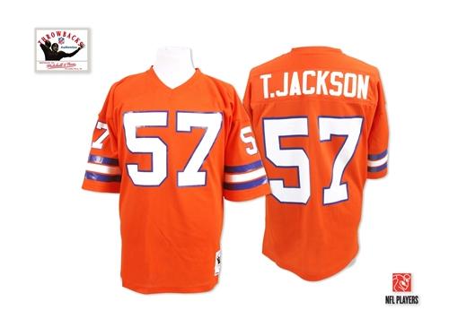 Men NFL Denver Broncos #57 Tom Jackson Throwback Home Orange Mitchell and Ness Jersey