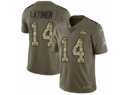 Men Nike Denver Broncos #14 Cody Latimer Limited Olive/Camo 2017 Salute to Service NFL Jersey