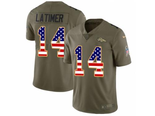 Men Nike Denver Broncos #14 Cody Latimer Limited Olive/USA Flag 2017 Salute to Service NFL Jersey