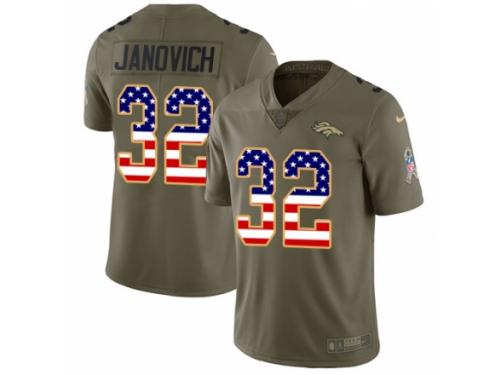 Men Nike Denver Broncos #32 Andy Janovich Limited Olive/USA Flag 2017 Salute to Service NFL Jersey