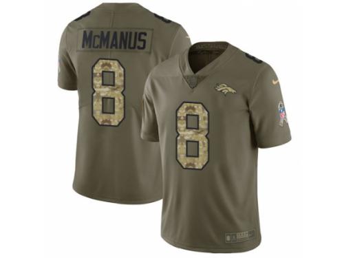 Men Nike Denver Broncos #8 Brandon McManus Limited Olive/Camo 2017 Salute to Service NFL Jersey