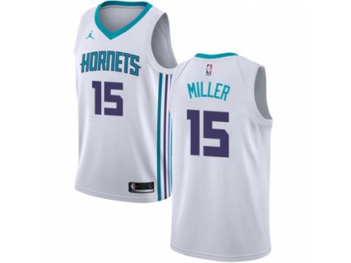 Men Nike Jordan Charlotte Hornets #15 Percy Miller White NBA Jersey - Assoc