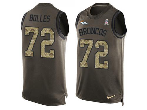 Men's Garett Bolles #72 Nike Green Jersey - NFL Denver Broncos Salute to Service Tank Top