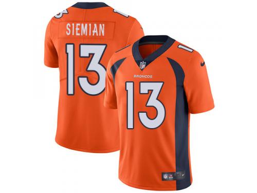 Men's Limited Trevor Siemian #13 Nike Orange Home Jersey - NFL Denver Broncos Vapor Untouchable